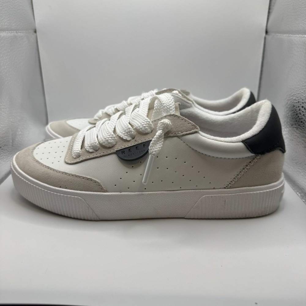 REEF Lay Day Seas Sneakers – Women's Size 6.5 – White/Cream/Black – Casual